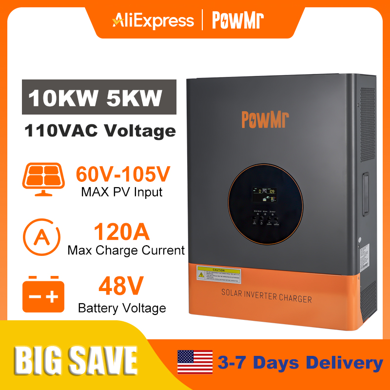 PowMr 10KW 5KW スプリットフェーズインバーター - Drone Solar Charger のレビューと価格
